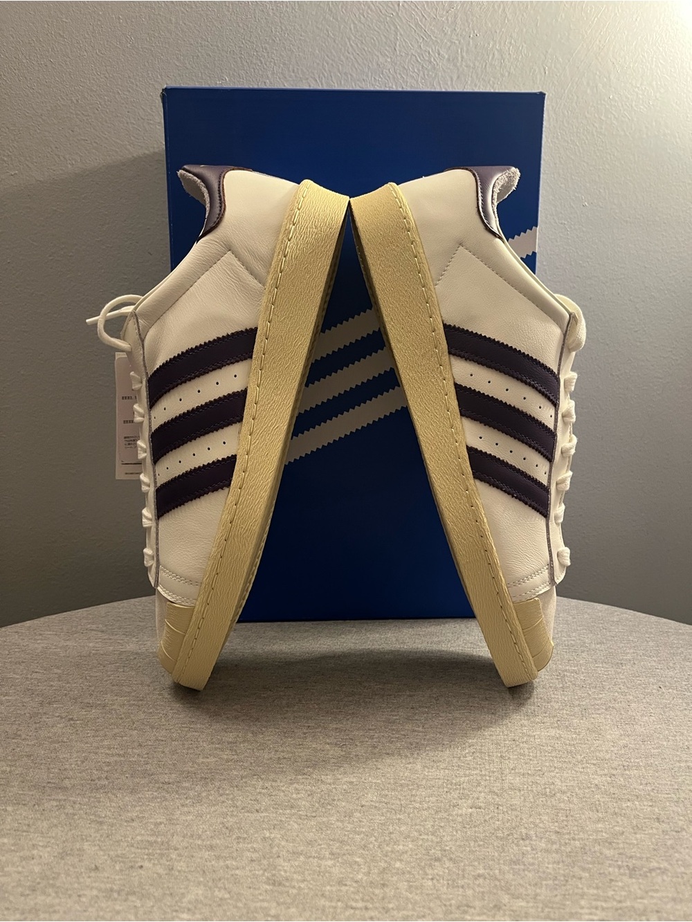 Adidas Jabbar Half Shell OG White Violet Warm Vanilla Mens Shoe Size 11 JQ9595 - Picture 7 of 12